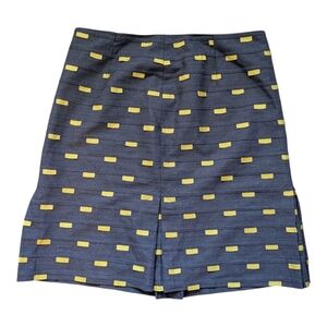 Per Se Silk And Wool Blend Yellow Tab Gray Skirt Size 12